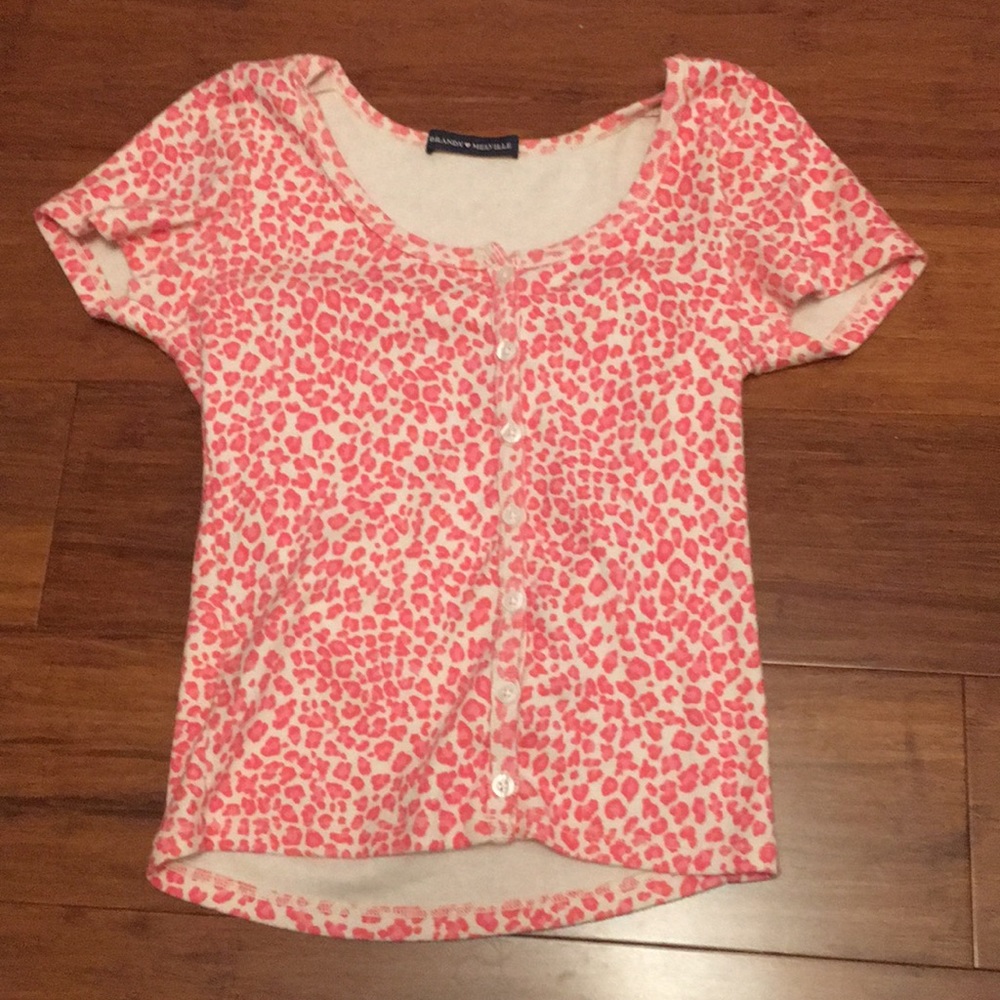 Pink Cheetah Print Short Sleeve